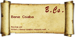Bene Csaba névjegykártya