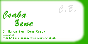 csaba bene business card